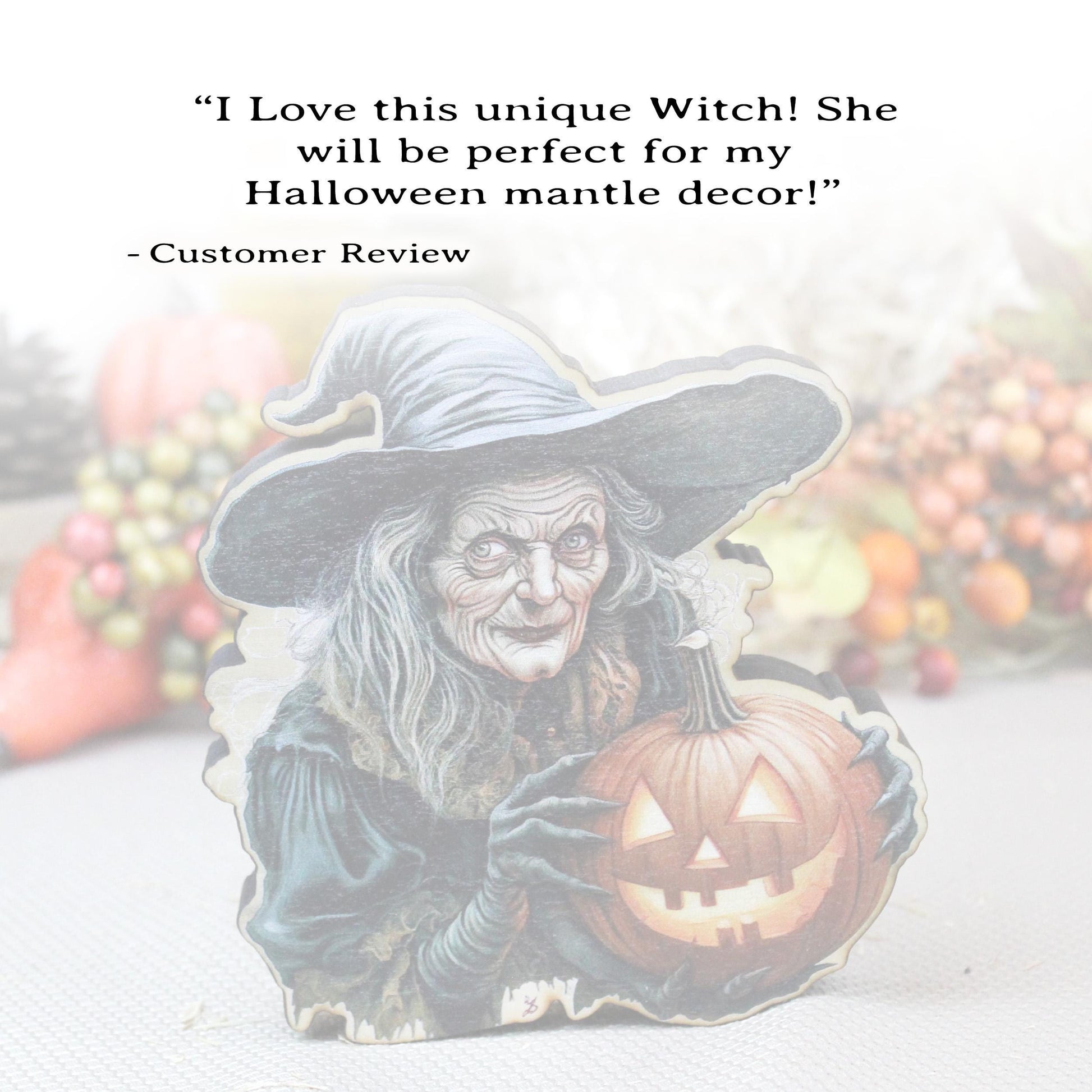 Personalized Witch Shelf Sitter, Farmhouse Halloween Decor