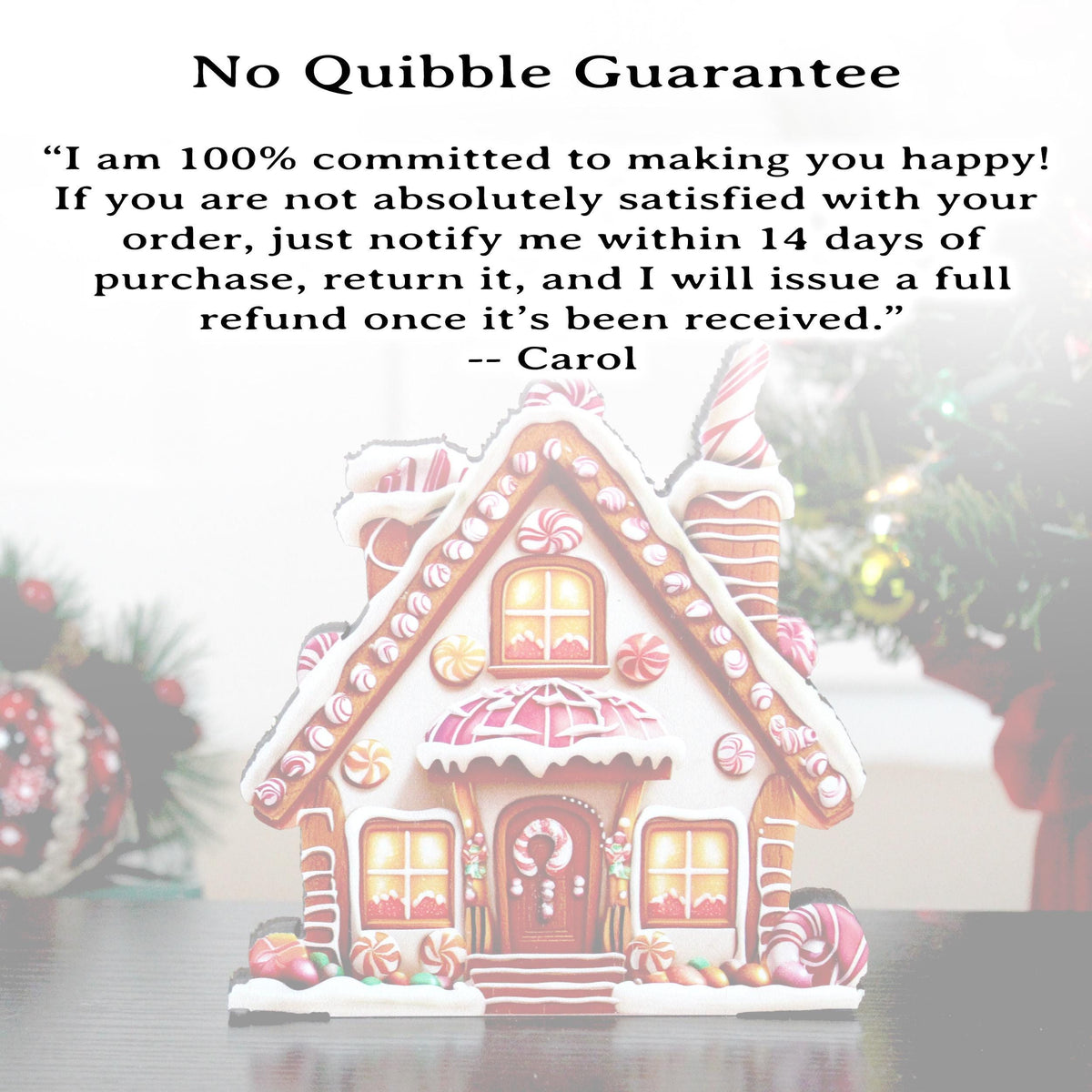 Personalized Purple Gingerbread House Shelf Sitters, Christmas Tiered Tray Decor