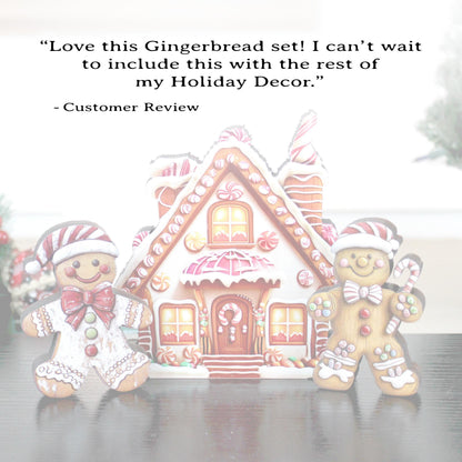 Personalized Gingerbread House Shelf Sitters, Christmas Tiered Tray Decor