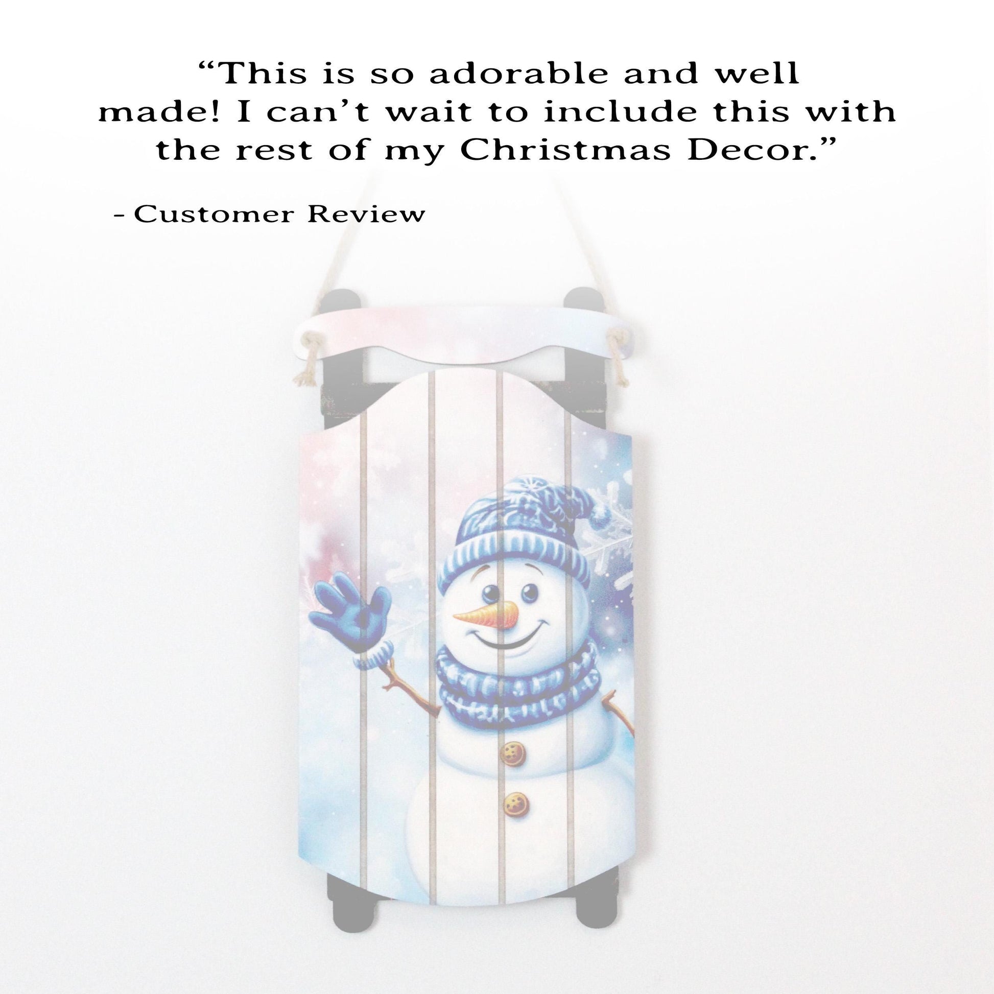Christmas Sled Wall Hanging – Personalizable Snowman Sign That Welcomes Winter, Your Wall’s Invitation To Sip Cocoa And Breathe In The Magic