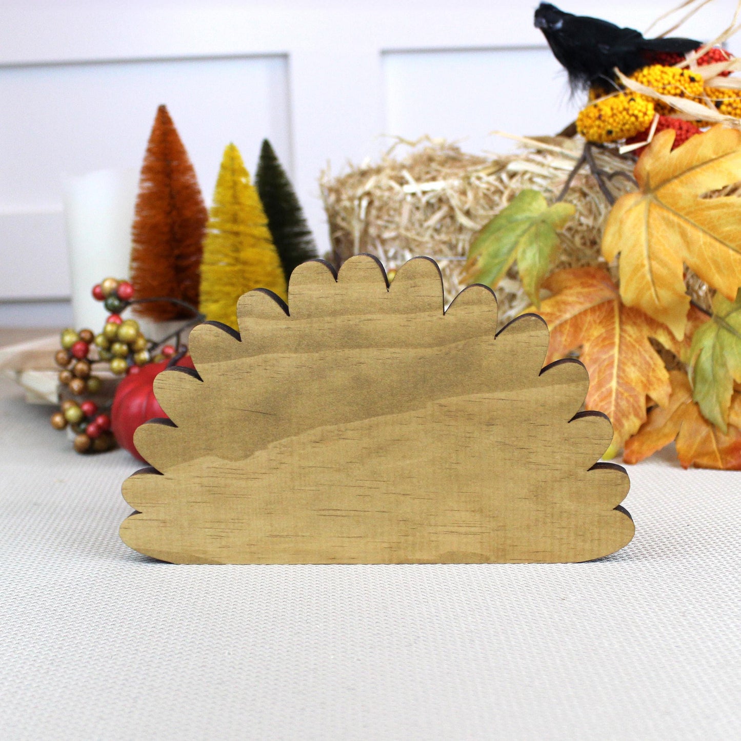 Turkey Shelf Sitter – Personalized Thanksgiving Decor with Name, Rustic Fall Farmhouse Table Accent, Made from Solid Pine Wood