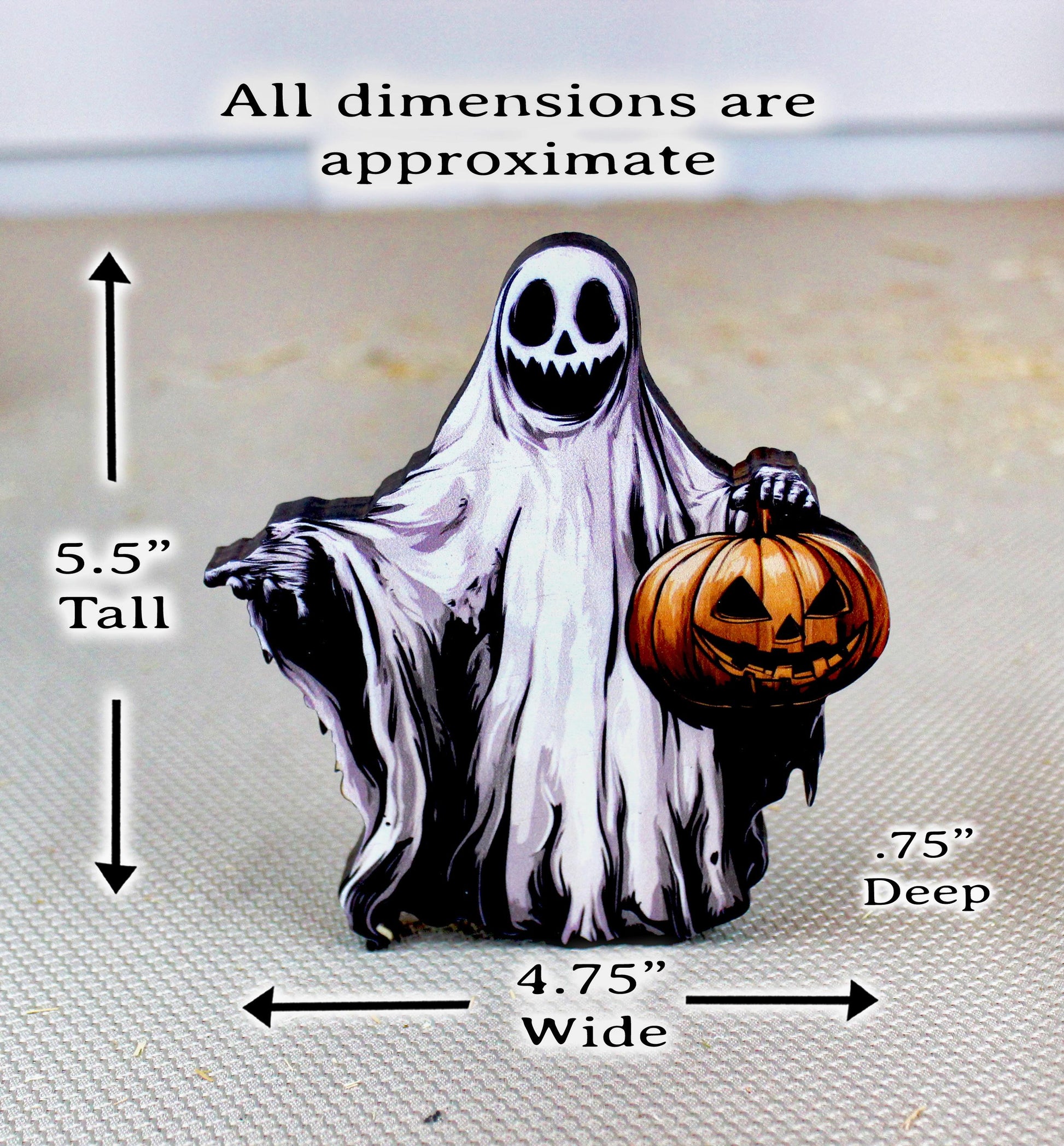 Personalized Ghost Shelf Sitter – Halloween Pumpkin Spirit with Name – Spooky Cute Custom Fall Decor, Memories of Pillowcases Full of Candy