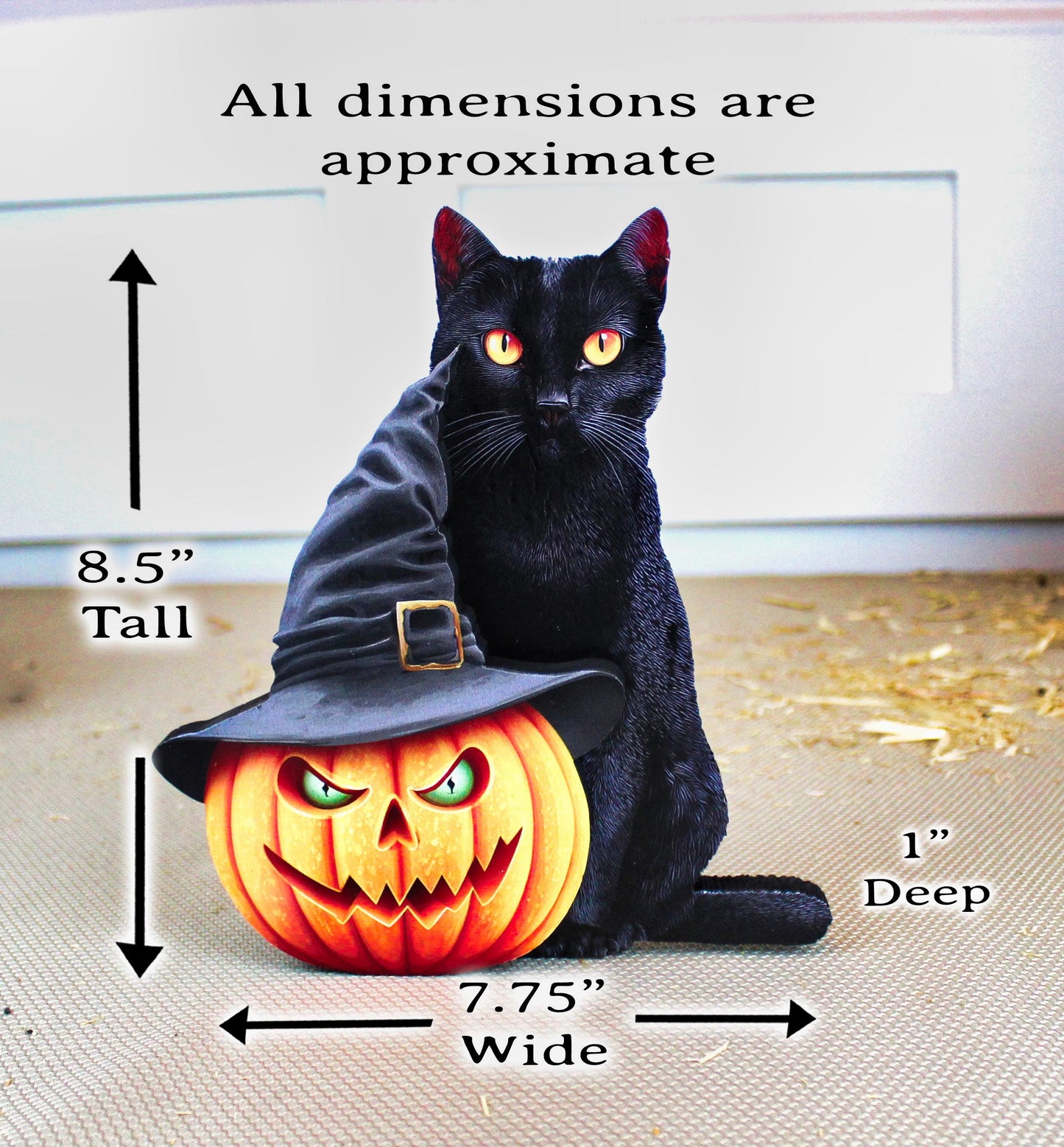 Custom Halloween Pumpkin with Cat, Personalized Shelf Sitter with Name, For Cat Lovers, Add a Soft Glow of Personality To Your Spooky Season