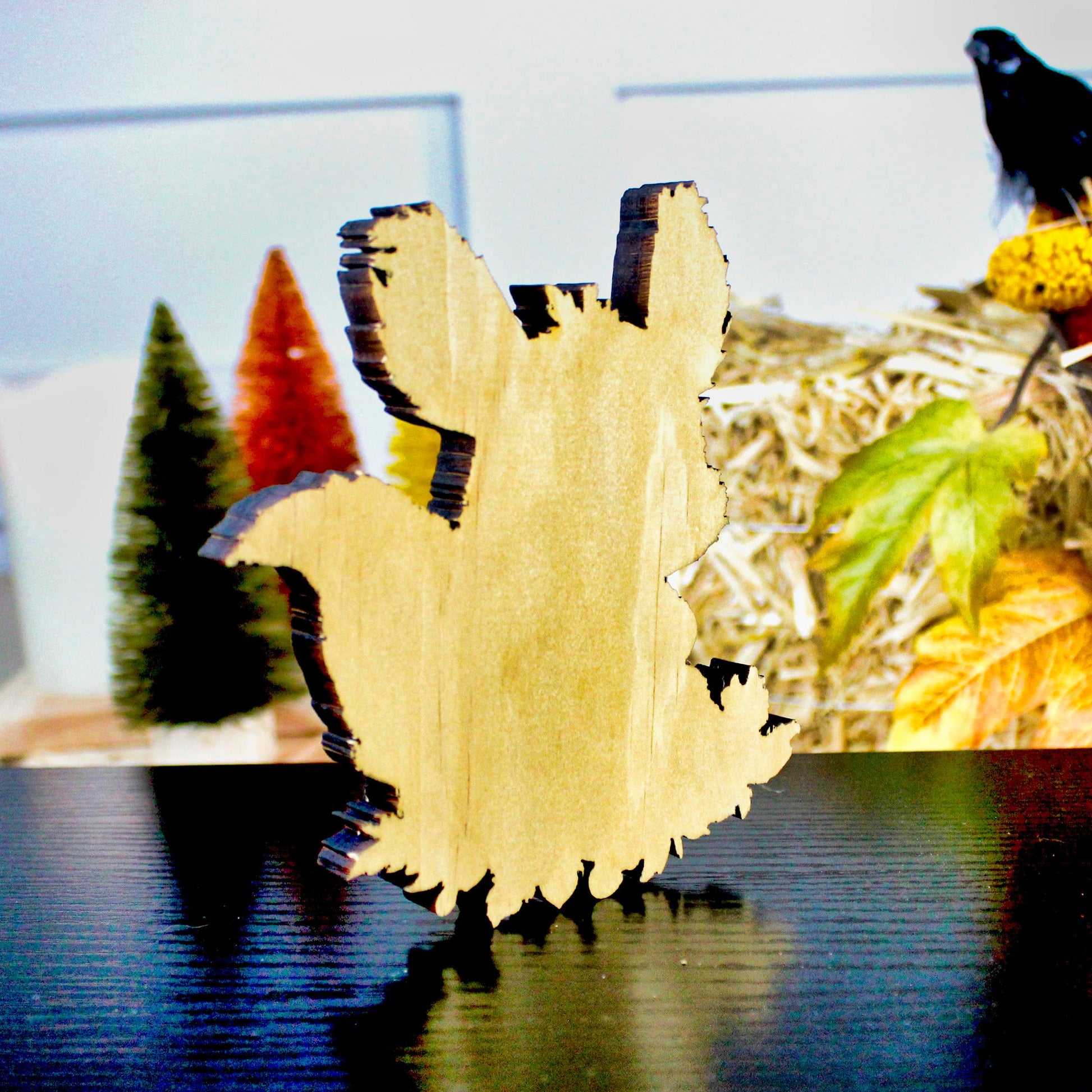 Fall Squirrel Shelf Sitter – “Autumn Joy” Personalized Woodland Critter Gift, Kids Room or Nursery Decor, Made from Solid Poplar Wood