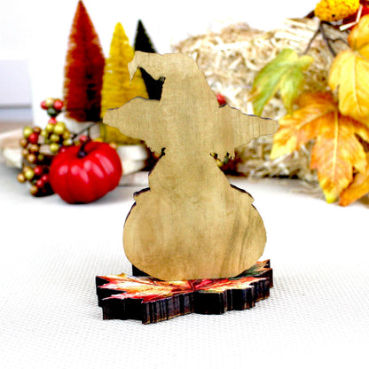 Personalized Fall Scarecrow Shelf Sitter – Solid Pine Wood, Autumn Decor