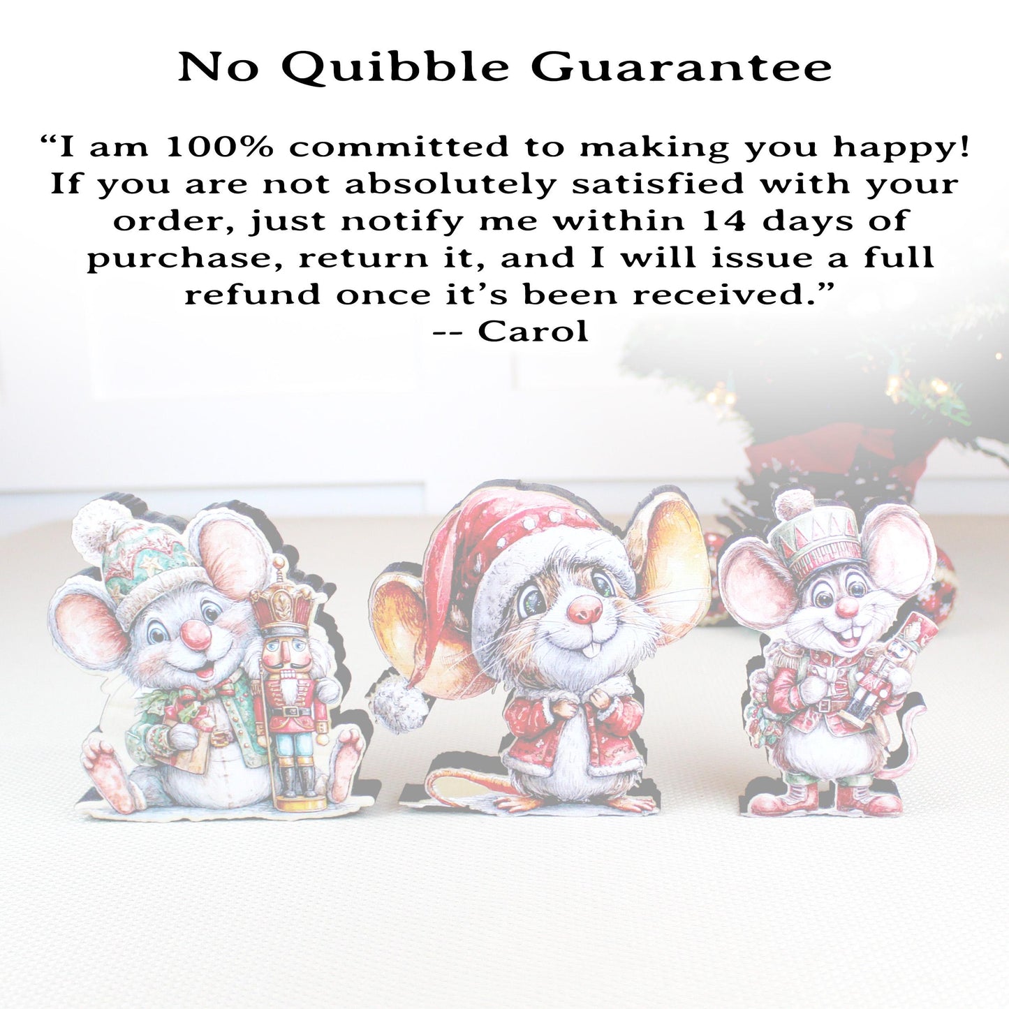 Christmas Mouse Shelf Sitters, Wooden Trio or Singles, Personalized Name, Nutcracker Holiday Mantel Decor. Tiny heroes - big personalities