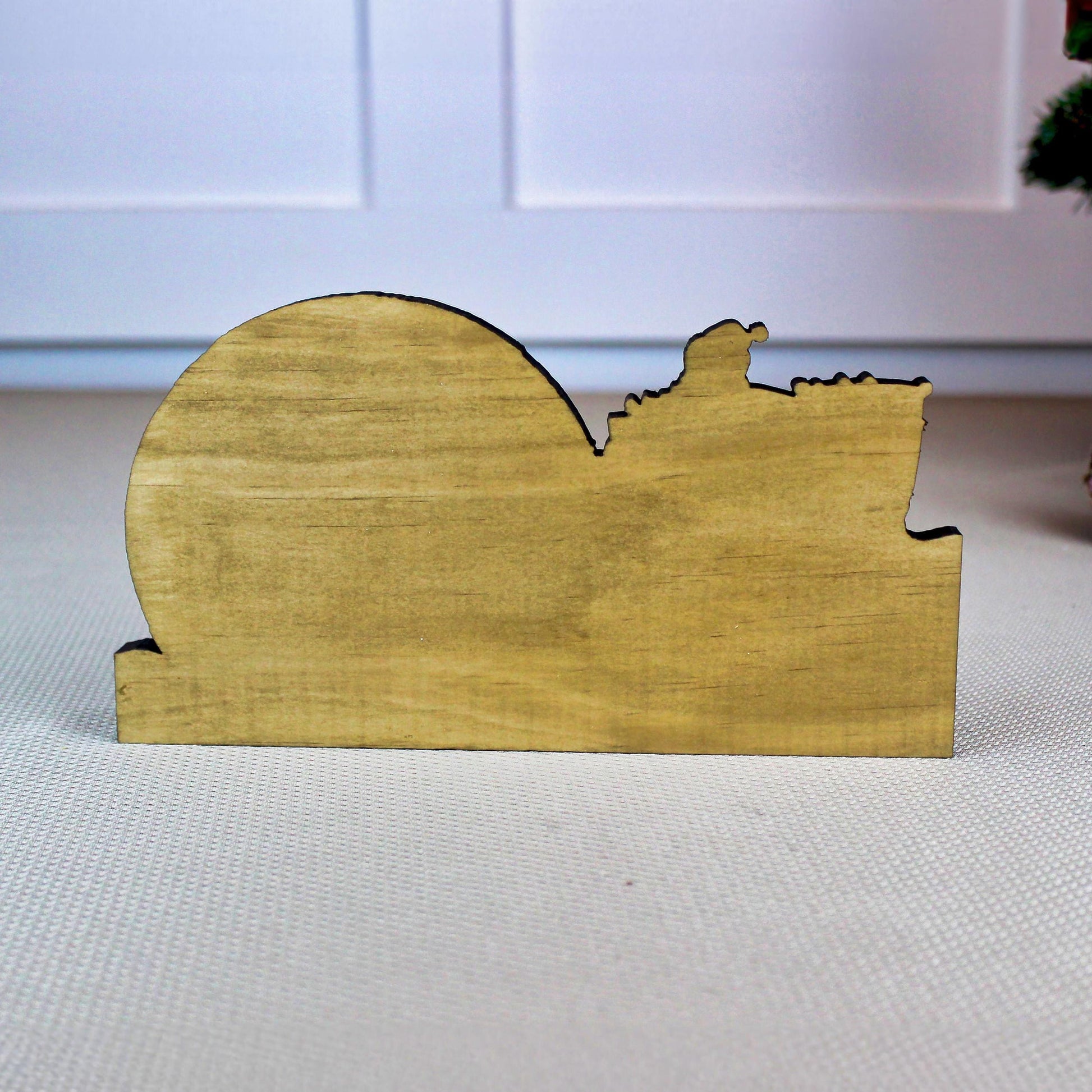 Santa Sleigh Shelf Sitter – Personalized Christmas Mantel Decor, Reindeer & Moonlit Scene. this sleigh scene brings instant Christmas wonder