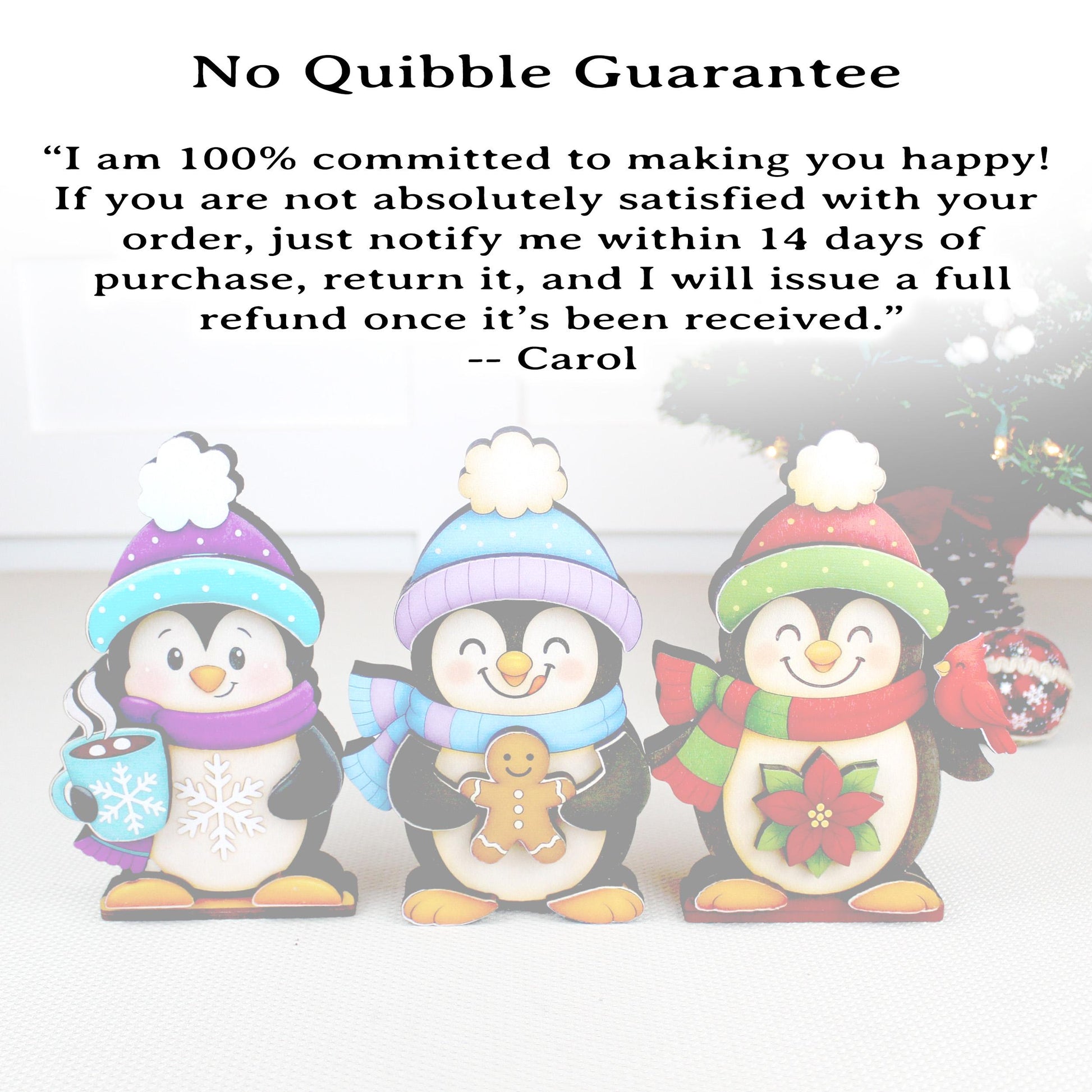 Christmas Penguin Shelf Sitters – Set of 3, Single or Multi-Layer, Personalized Names, Holiday Mantel Decor, Three Waddlers = Winter Joy