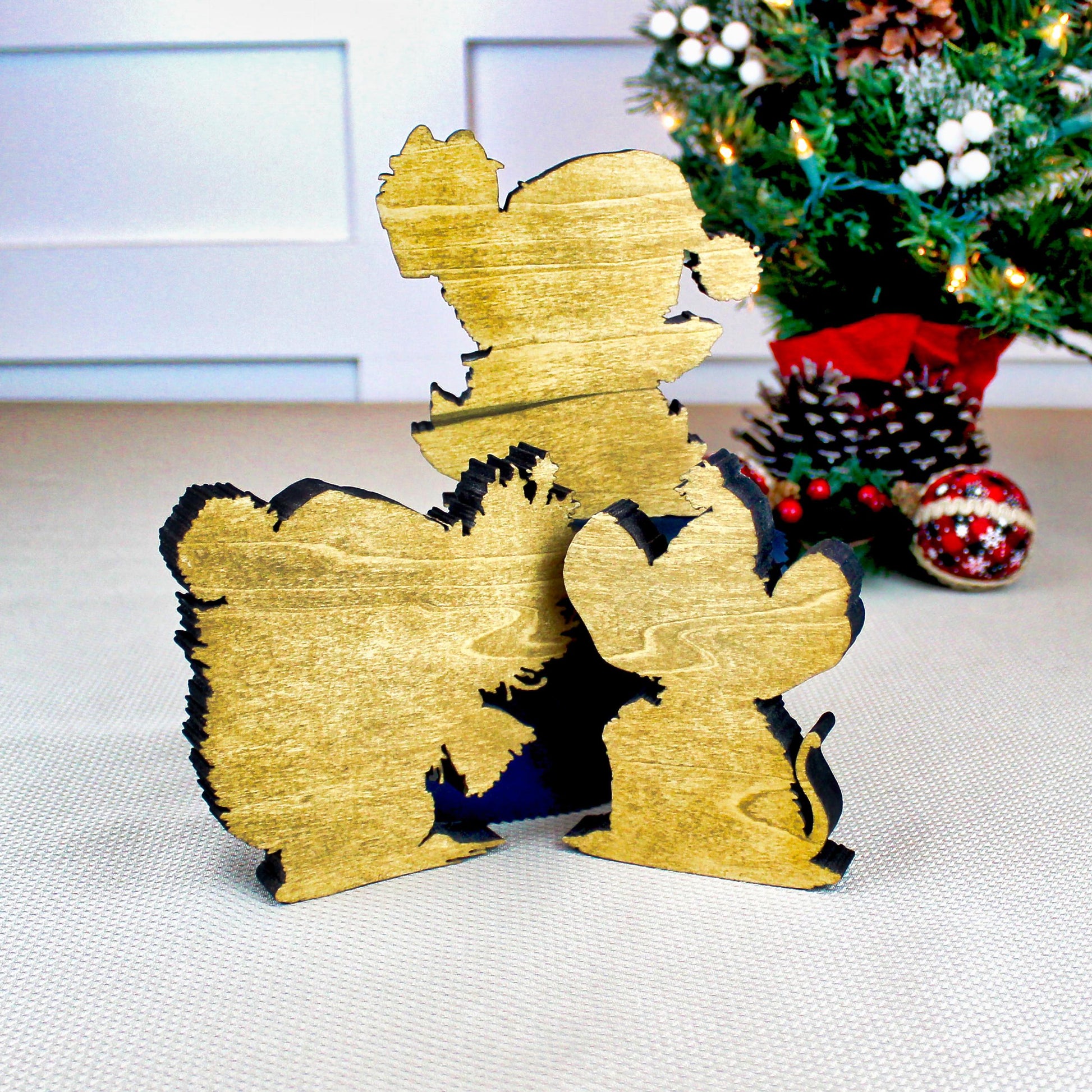 Personalized Christmas Shelf Sitters - Squirrel, Penguin, Mouse Set