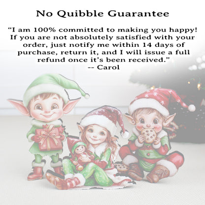 Christmas Elf Shelf Sitters, Set of 3, Holiday Mantel Decor