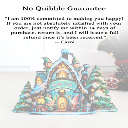 Personalized North Pole Workshop Shelf Sitter: Wooden Christmas Village Decor