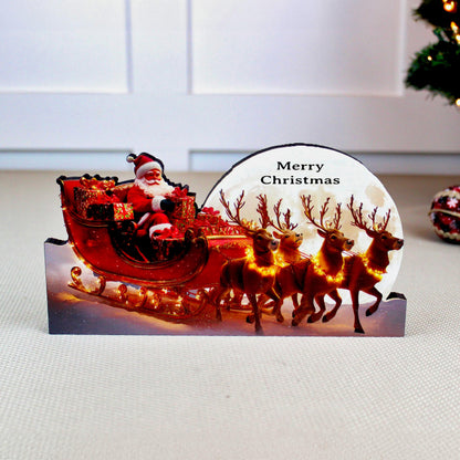 Santa Sleigh Christmas Shelf Sitter – Christmas Mantel Decor, Add a Name To your Gift