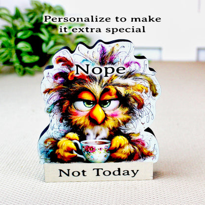 Coffee Lover Shelf Sitter – Frazzled Critter Collection (10 Styles), Personalized Funny Desk & Kitchen Decor
