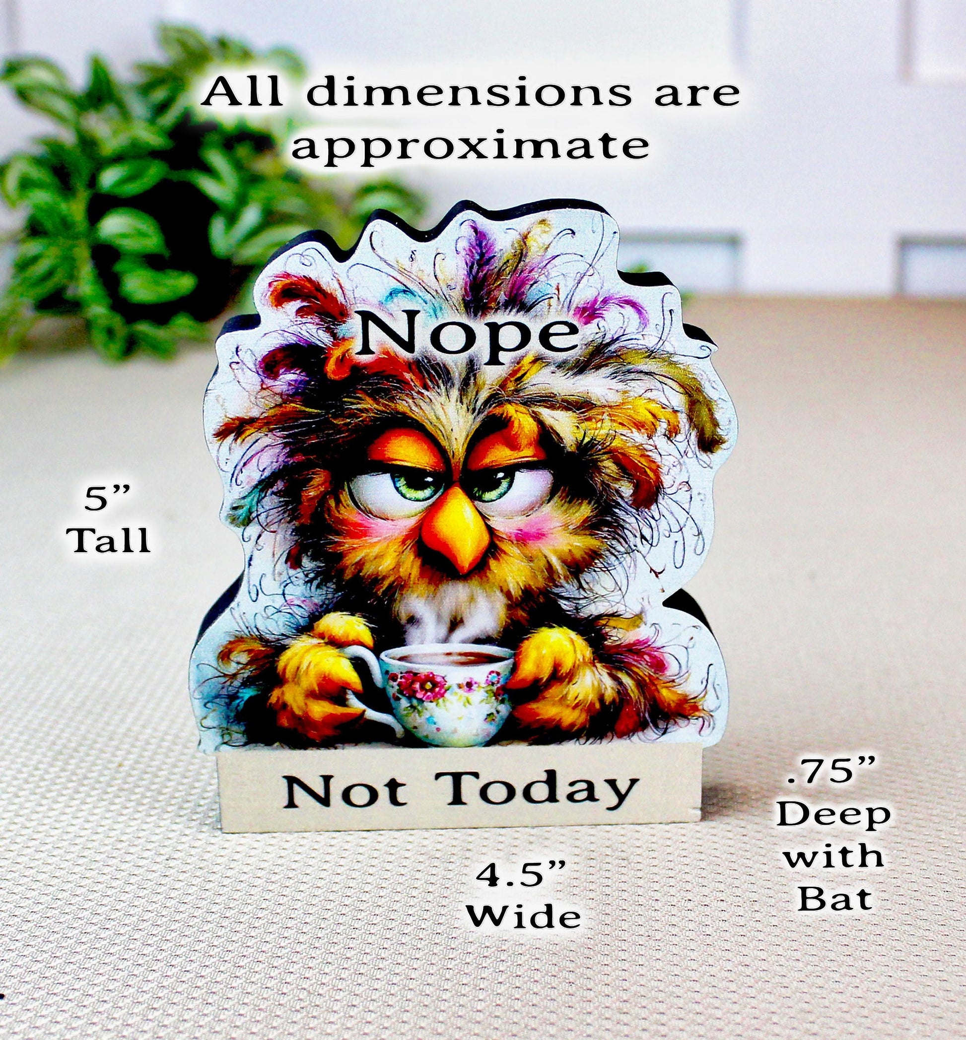 Coffee Lover Shelf Sitter – Frazzled Critter Collection (10 Styles), Personalized Funny Desk & Kitchen Decor