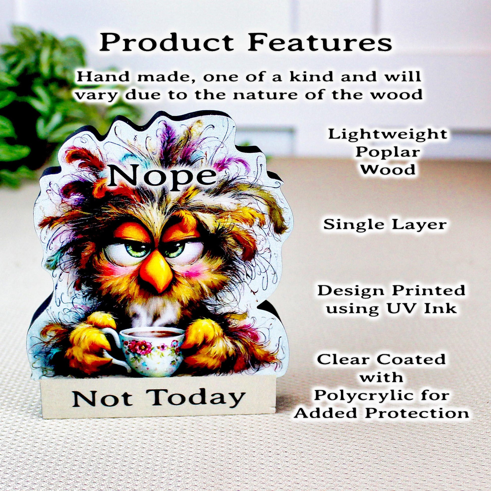 Coffee Lover Shelf Sitter – Frazzled Critter Collection (10 Styles), Personalized Funny Desk & Kitchen Decor