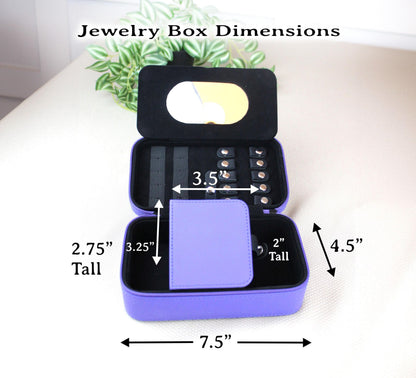 Personalize Leather Jewelry Travel Case, Custom Jewelry Organizer, Large Faux Leather Jewelry Travel Case, Large Cardinal Travel Jewelry Box