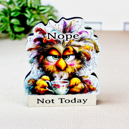 Coffee Lover Shelf Sitter – Frazzled Critter Collection (10 Styles), Personalized Funny Desk & Kitchen Decor