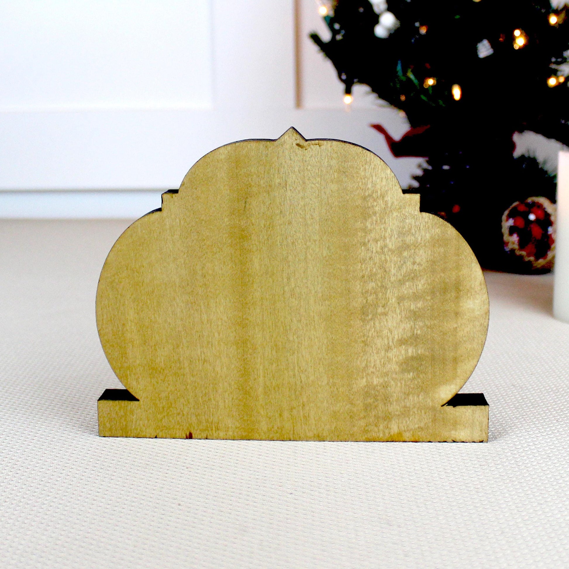 Nativity Scene Shelf Sitter – Personalized Wooden Manger Painting, Christmas Mantel Decor