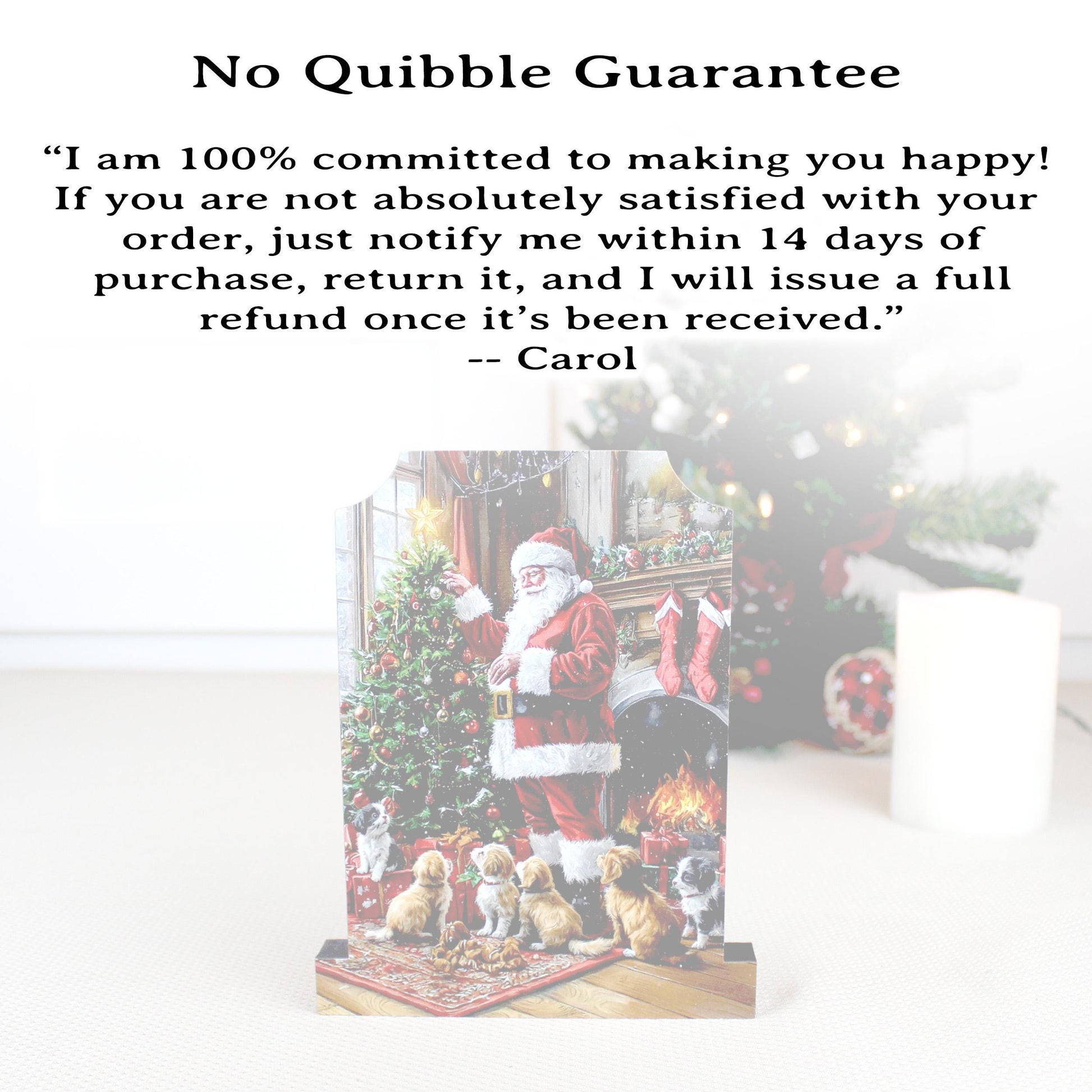Dog-Loving Santa Shelf Sitter – Personalized Wooden Christmas Mantel Decor, 3 Design Options