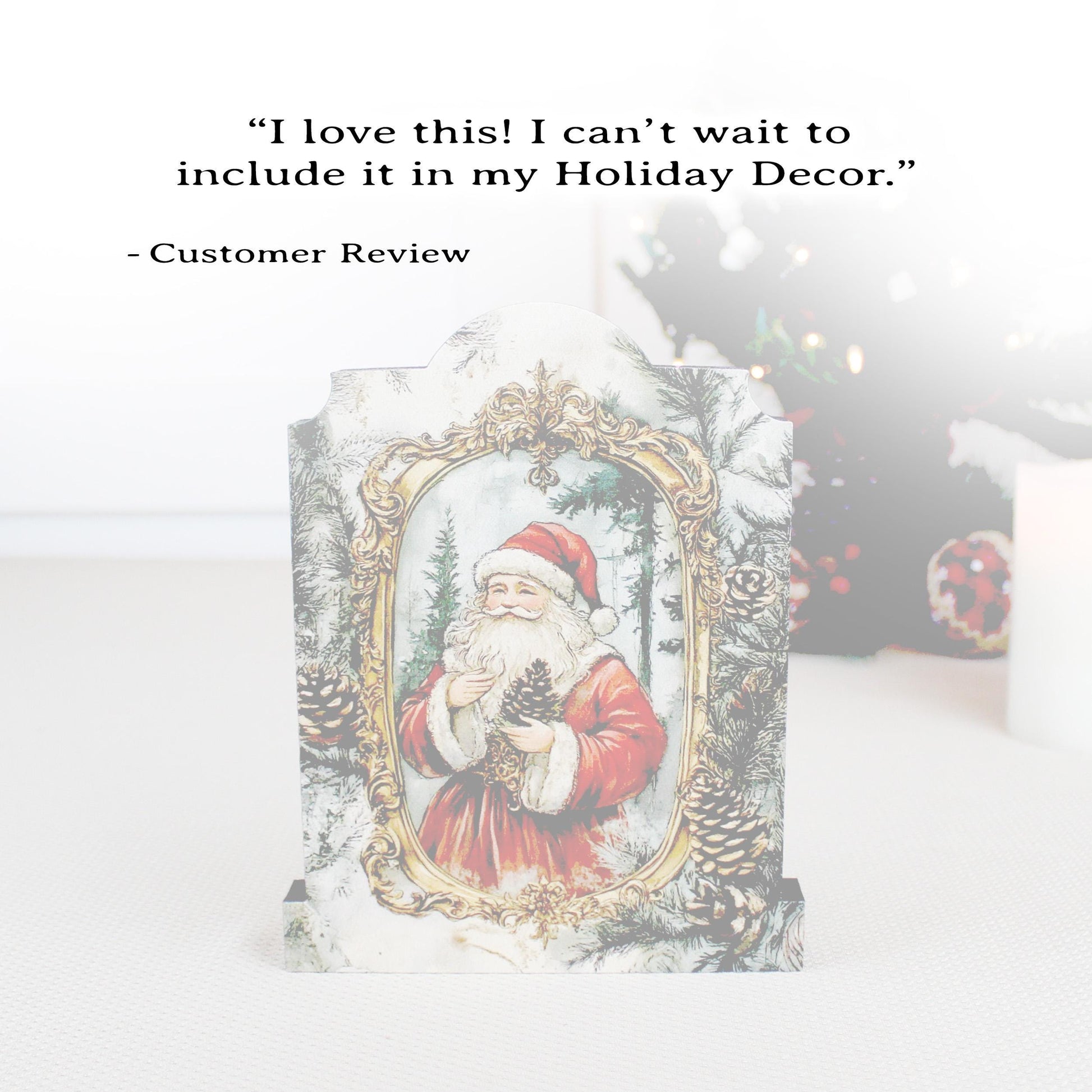 Vintage Santa Shelf Sitter – Personalized Wooden Christmas Mantel Decor, 3 Design Options