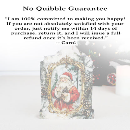 Vintage Santa Shelf Sitter – Personalized Wooden Christmas Mantel Decor, 3 Design Options