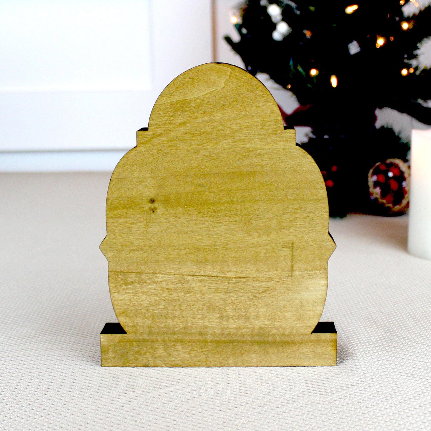 Cat-Loving Santa Shelf Sitter – Personalized Wooden Christmas Decor, 3 Designs – Wooden Mantel Decorations
