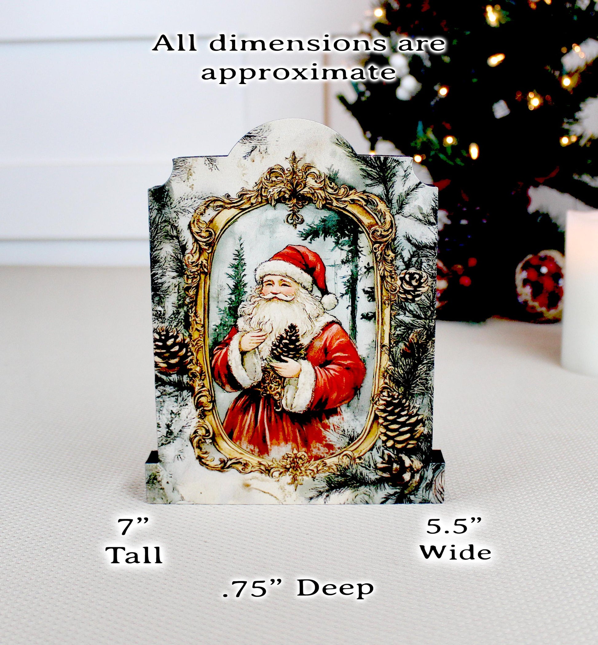 Vintage Santa Shelf Sitter – Personalized Wooden Christmas Mantel Decor, 3 Design Options