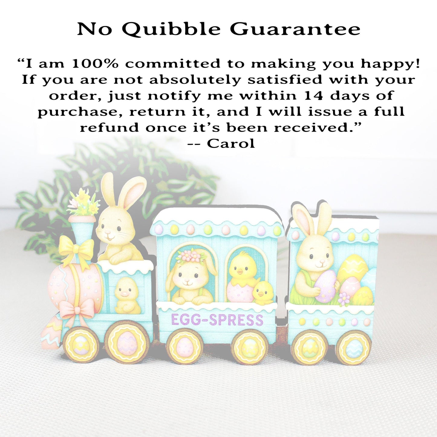 Easter Train Shelf Sitter – Bunnies, Chicks & Eggs, Personalized Wooden Spring Mantel Decor