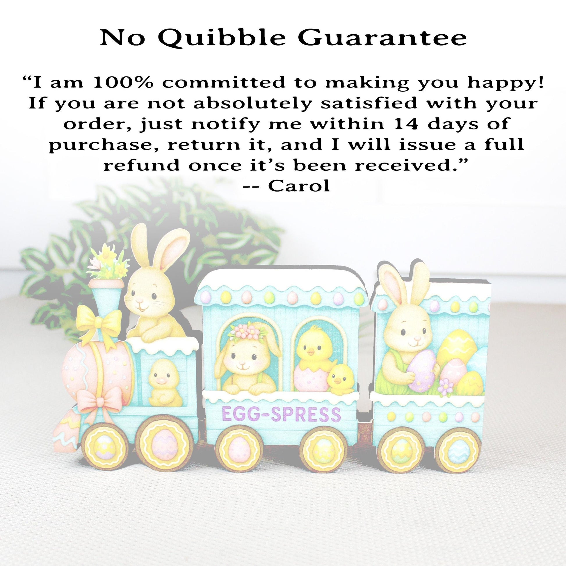 Easter Train Shelf Sitter – Bunnies, Chicks & Eggs, Personalized Wooden Spring Mantel Decor