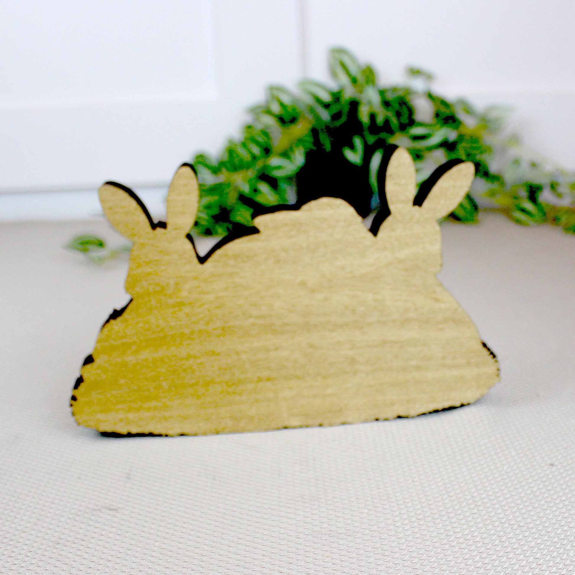 Easter Shelf Sitter – Bunnies, Lamb & Chicks with Eggs Basket, Personalized Wooden Mantel Decor, Perfect Mantel and Tiered Tray Decor