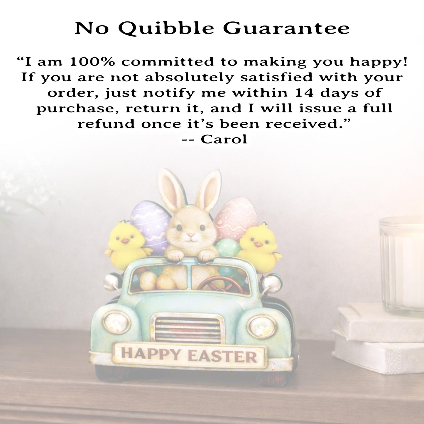 Easter Truck Shelf Sitter – Bunny & Chicks with Eggs, Personalized Wooden Spring Decor, Perfect for Mantels, Shelves and Tiered Trays