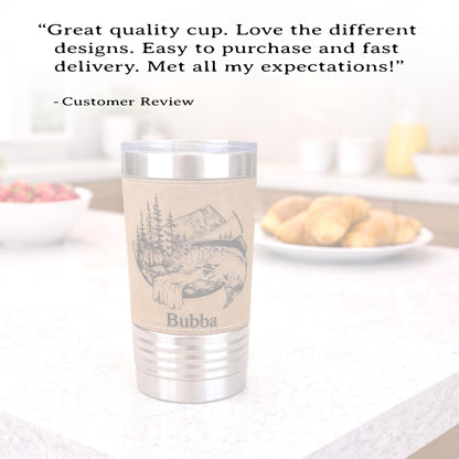 Fishing Buddy Gift, Personalized Groomsmen Fishing Tumbler, Custom Name Angler Cup, Rustic Wedding Party Gift