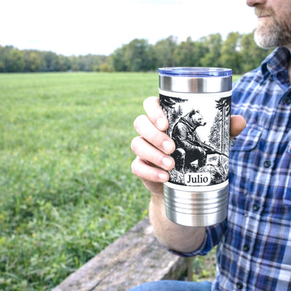 Funny 20oz Bear Tumbler | Custom Travel Mug | Personalized Hunters Gift | Insulated Coffee Cup | Permanent Engraved Design