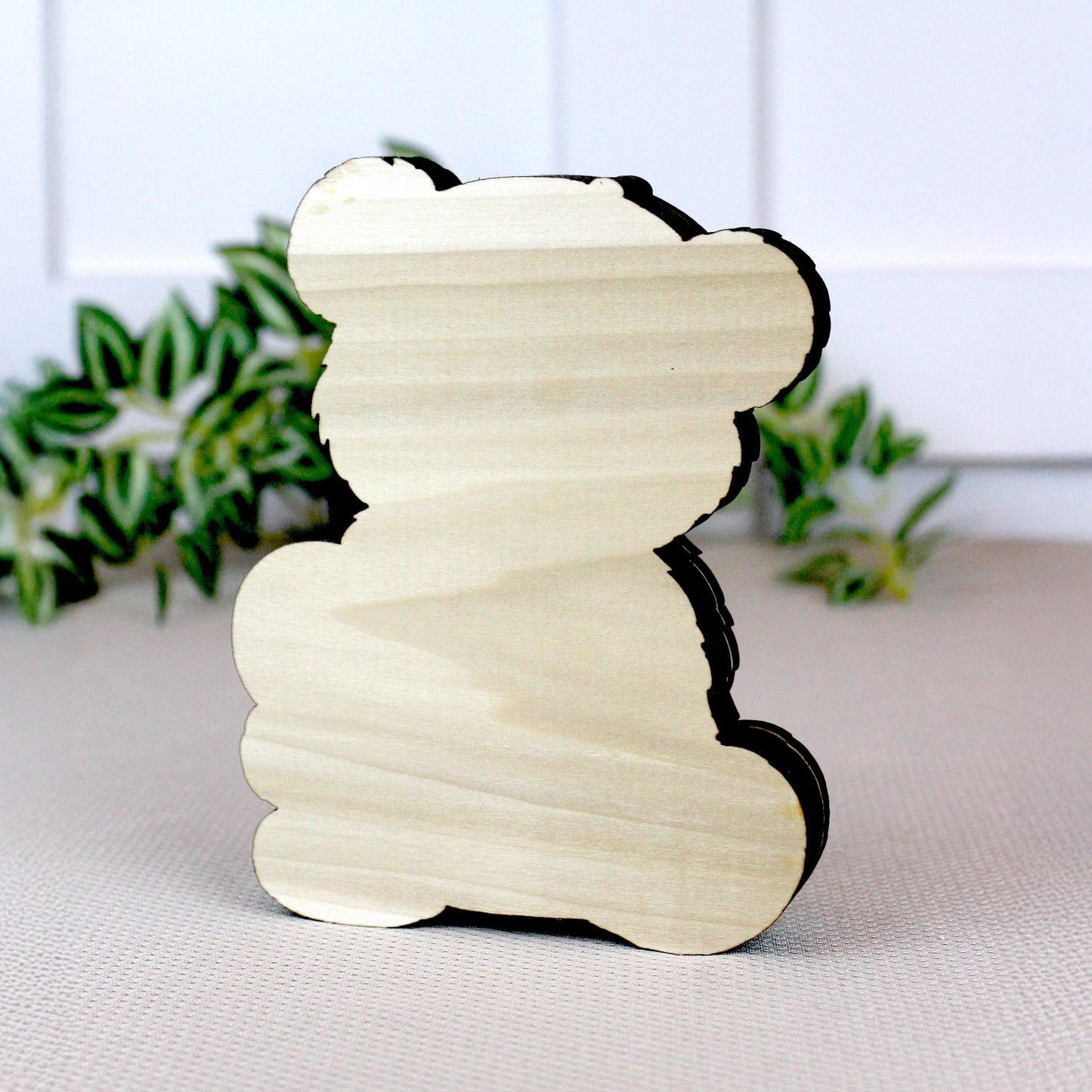 Valentine Teddy Bear Shelf Sitter – Personalized Heart, Two Sizes, Wooden Mantel & Tiered Tray Decor