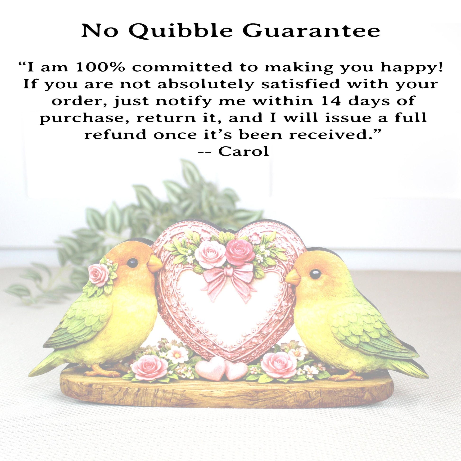 Love Birds Shelf Sitter – Personalized Heart, Wooden Valentine Mantel & Tiered Tray Decor