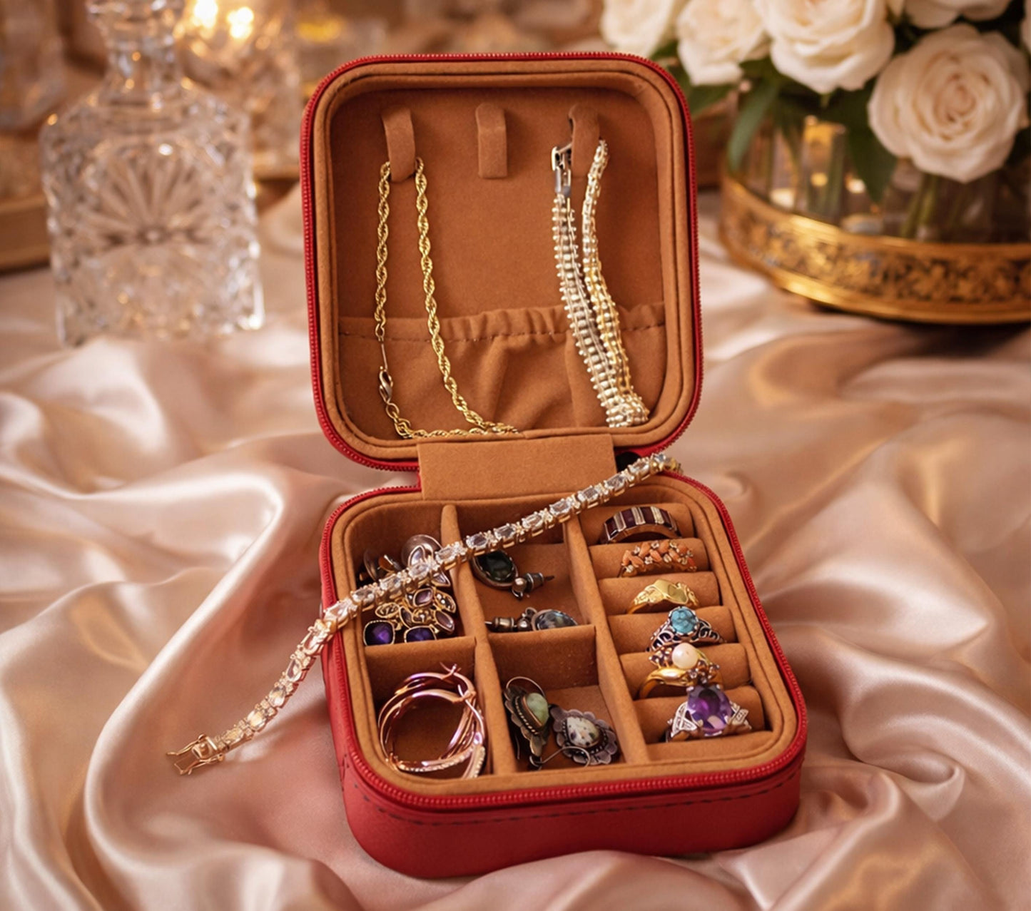 Travel Jewelry Case, Small Jewelry Box, Blue Butterfly, Bridesmaid Jewelry Box, Perfect Birthday or Mother's Day Gift, Leatherette