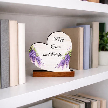 Valentine Day Heart Shelf Sitters – Personalized Wooden Hearts with Floral Accents Set of 3 – Wooden Mantel & Tiered Tray Decor