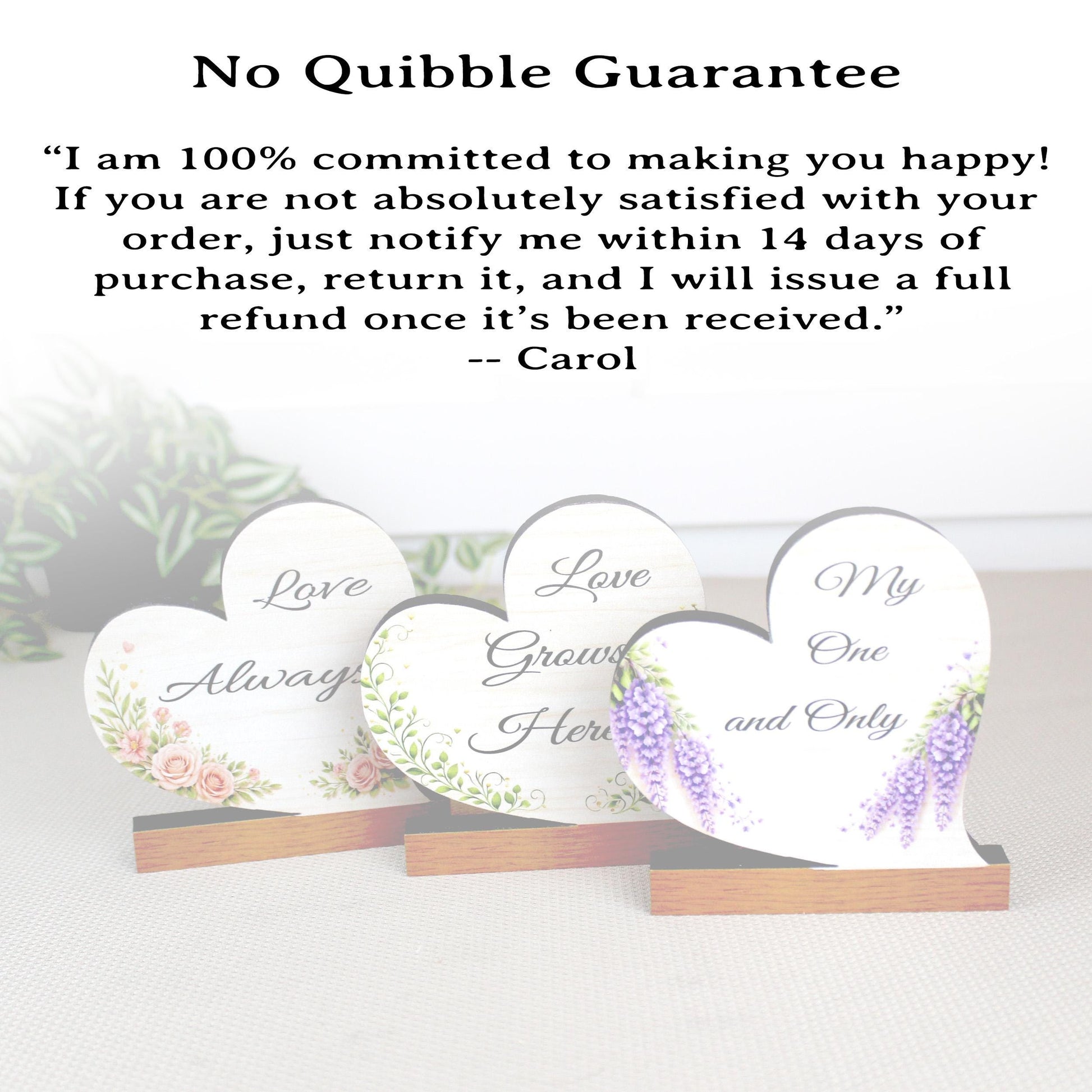 Valentine Day Heart Shelf Sitters – Personalized Wooden Hearts with Floral Accents Set of 3 – Wooden Mantel & Tiered Tray Decor