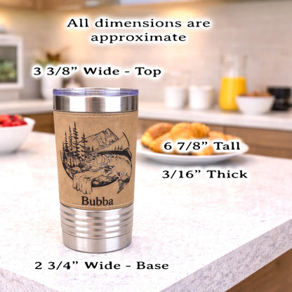 Personalized Fishing Gift for Dad, Custom Name Fishing Tumbler, Rustic Fisherman Cup, Gift for Dad Who Loves Fishing