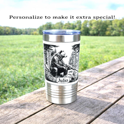 Funny 20oz Bear Tumbler | Custom Travel Mug | Personalized Hunters Gift | Insulated Coffee Cup | Permanent Engraved Design