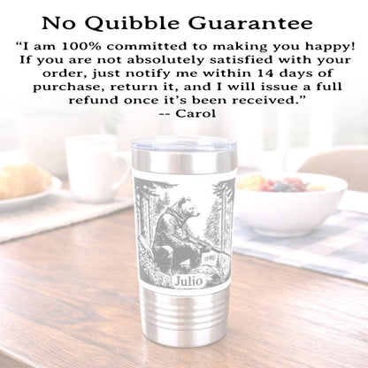 Funny 20oz Bear Tumbler | Custom Travel Mug | Personalized Hunters Gift | Insulated Coffee Cup | Permanent Engraved Design