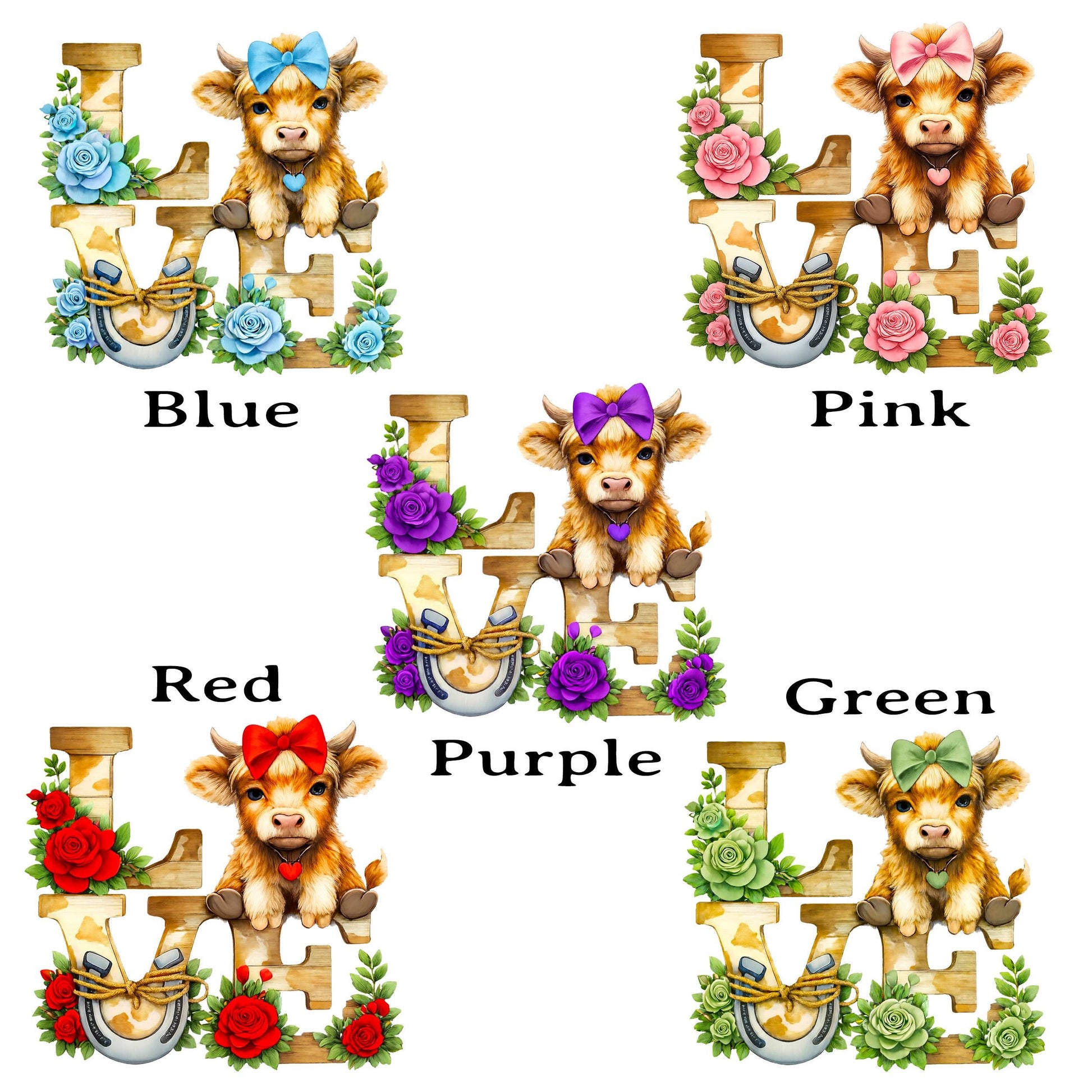 Highland Cow Love Shelf Sitter – Personalized Love Sign, Wooden Valentine Mantel & Tiered Tray Decor