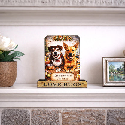 Custom Pet Photo Shelf Sitter – Personalized Name Base, Dog/Cat Mantel Decor Using Your Favorite Photo