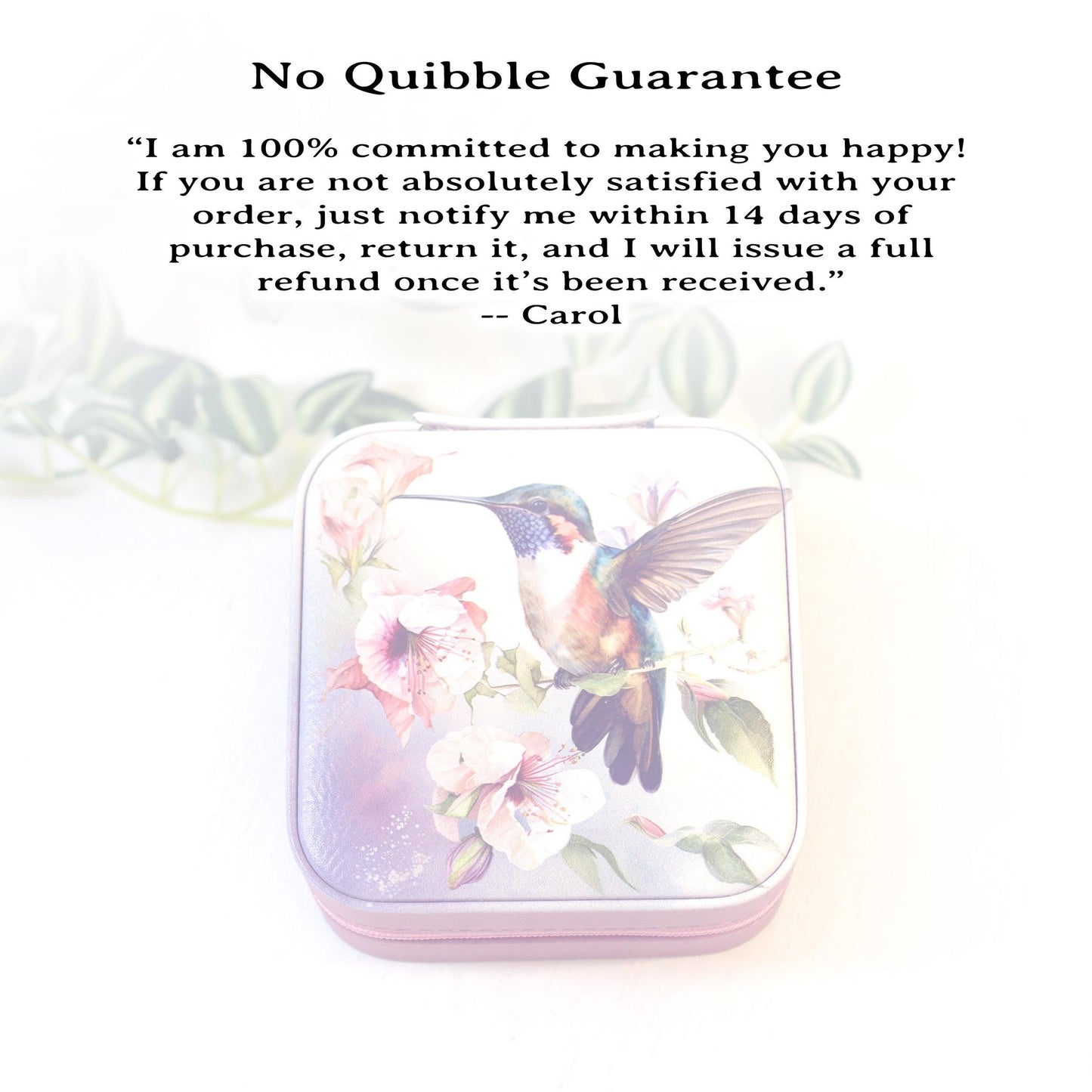 Beautiful Hummingbird Jewelry Box, Travel Jewelry Case, Custom Bridesmaid Wedding Gift, Pink Jewelry Case, Perfect Birthday or Mother's Day