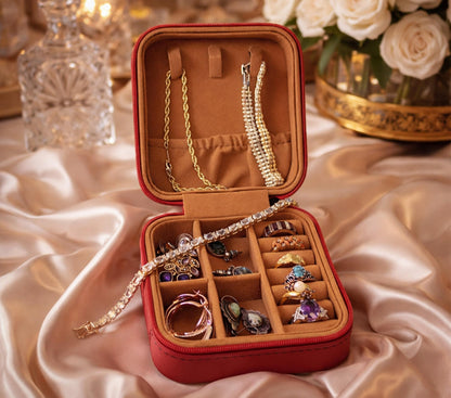 Cardinal Leatherette Jewelry Box, Travel Jewelry Case, Custom Bridesmaid Wedding Gift, Pink Jewelry Case, Perfect Birthday or Mother's Day