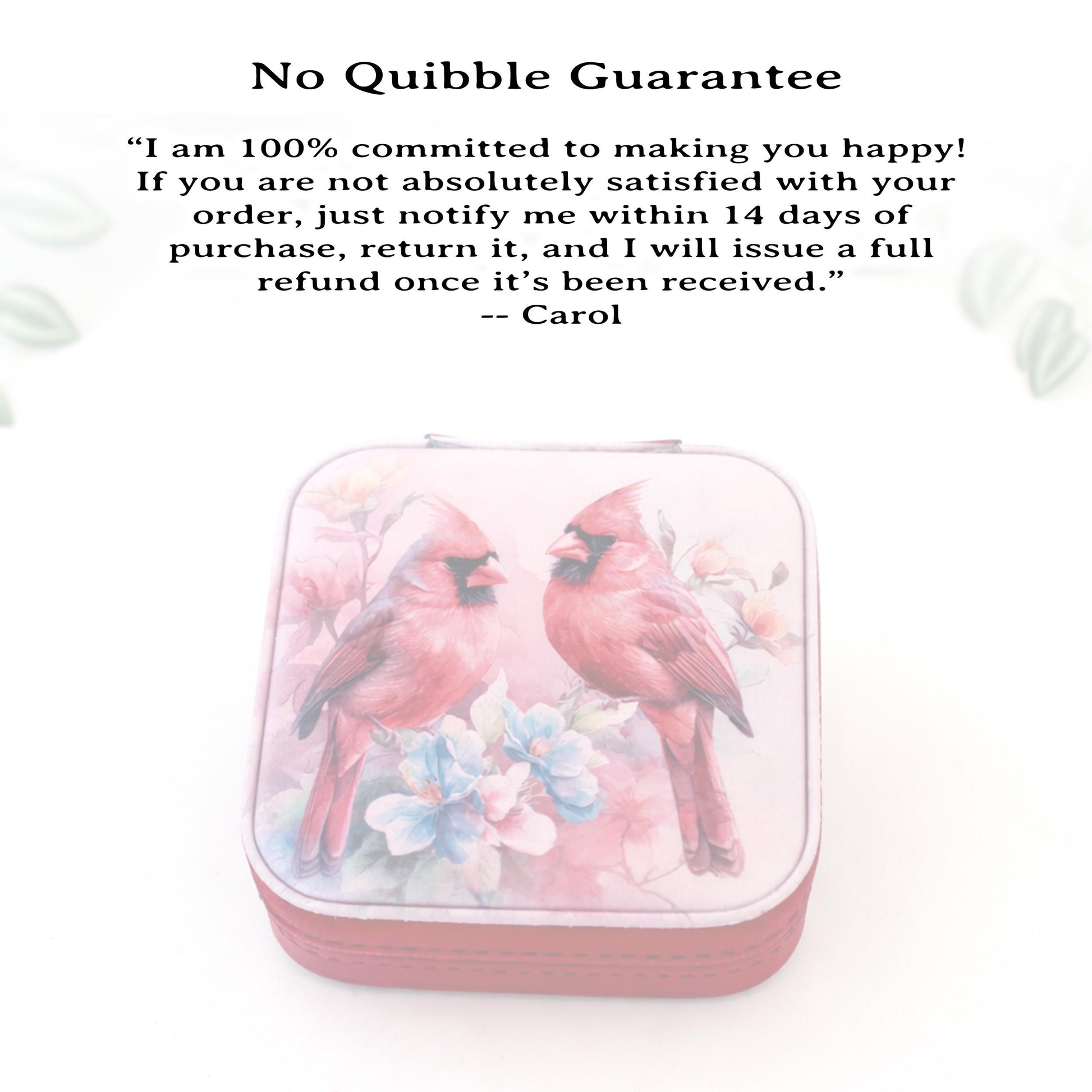 Cardinal Leatherette Jewelry Box, Travel Jewelry Case, Custom Bridesmaid Wedding Gift, Pink Jewelry Case, Perfect Birthday or Mother's Day