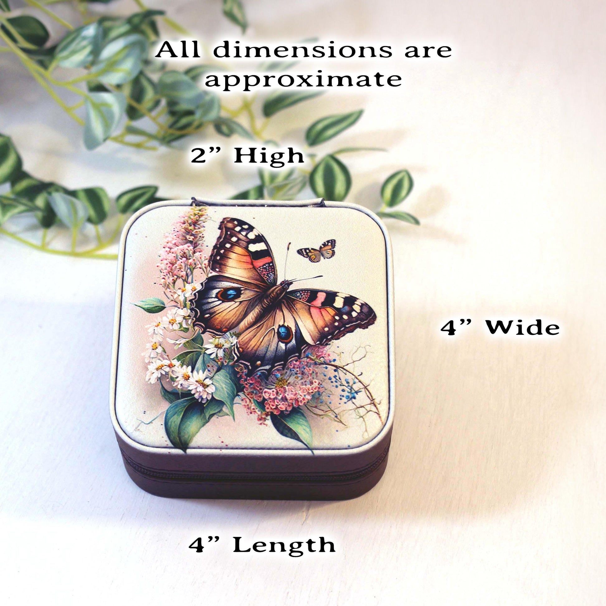 Beautiful Monarch Butterfly Gift, Travel Jewelry Case, Custom Bridesmaid Wedding Gift, Perfect Birthday / Mother's Day Gift or Favors