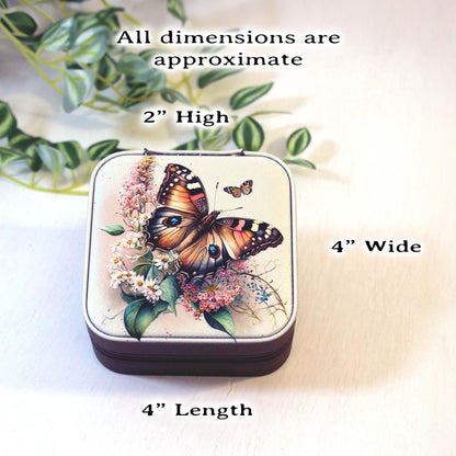 Beautiful Monarch Butterfly Gift, Travel Jewelry Case, Custom Bridesmaid Wedding Gift, Perfect Birthday / Mother's Day Gift or Favors