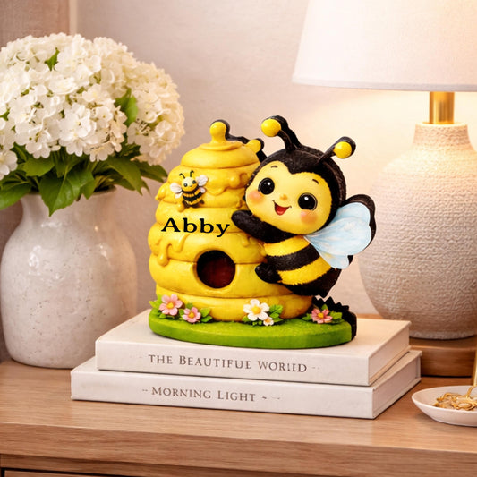 Personalized Multi-Layered Bee and Beehive Shelf Sitter – Custom Name Kids Room Decor – Nursery Shelf Sign, Mantel & Tiered Tray Decor