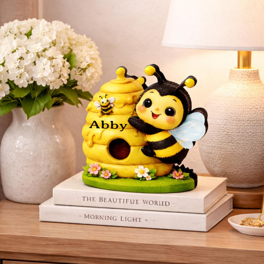 Personalized Multi-Layered Bee and Beehive Shelf Sitter – Custom Name Kids Room Decor – Nursery Shelf Sign, Mantel & Tiered Tray Decor